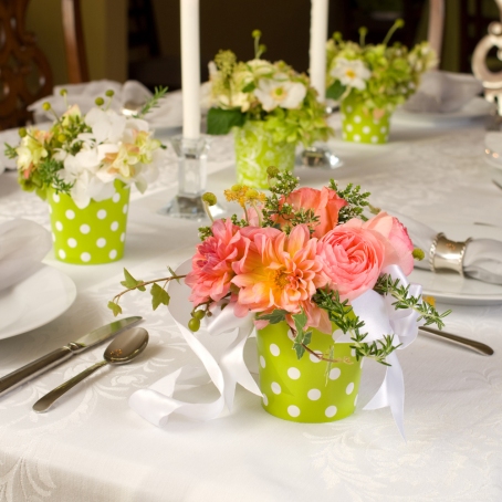 Wedding flowers that double as centerpieces and party favors